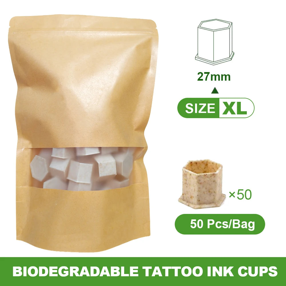 KVM Biodegradable Tattoo Ink Cups S/M/L/XL ECO-Friendly Disposable Tattoo Ink Caps 10mm-27mm Tattoo supplies For tattoo artists