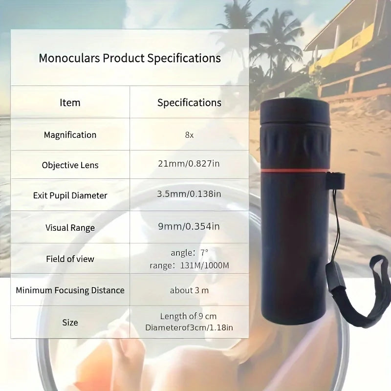 HD 25mm Monocular Telescope with Phone Clip