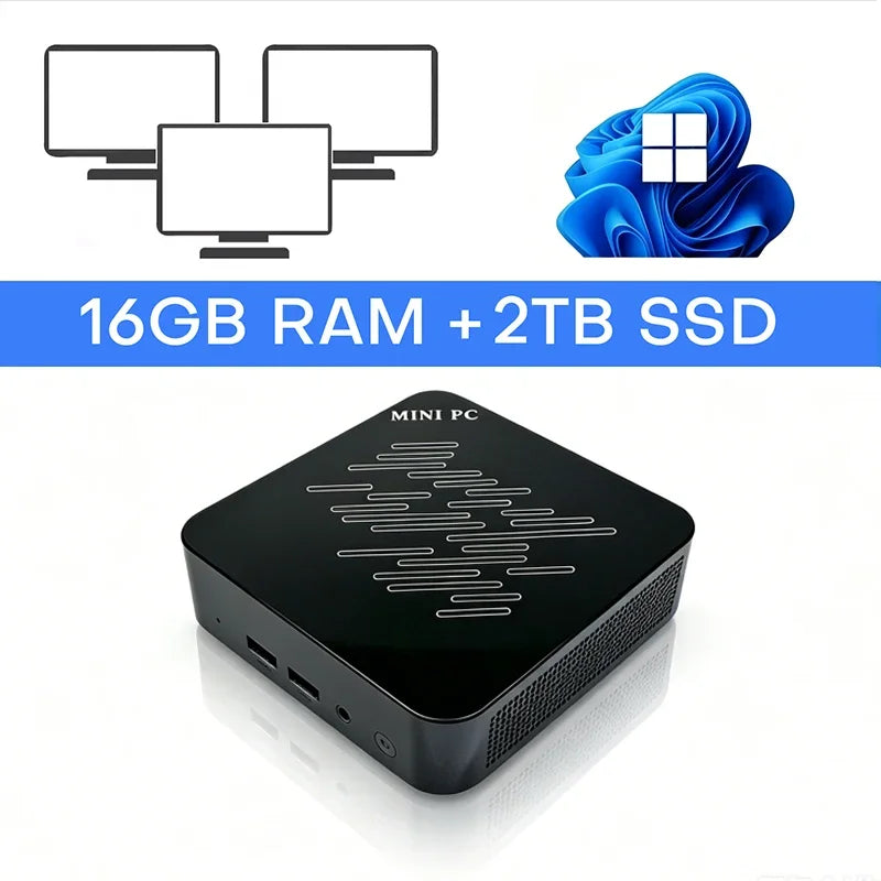 2026 Mini Gaming PC Intel i9-10980HK i3-6100U 16GB 32GB RAM 1TB SSD WiFi 6 BT5.2 4K Mini Desktop Host