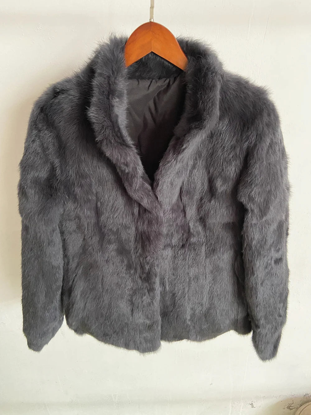 Natural Rabbit Fur Coat Women Winter Jacket Real Leather And Fur Bolero Women's Clothing Female Outerwears With 2025 Black Cold
