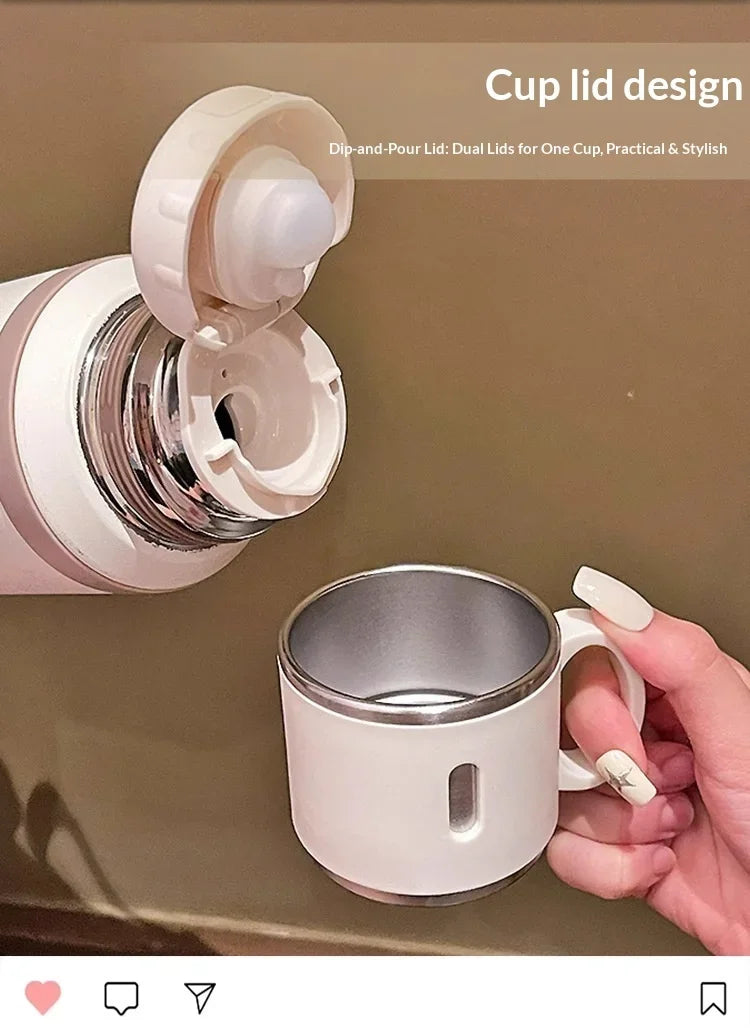 316 Stainless Steel 600ml Coffee Cup Travel Thermal Mug Leak-Proof Thermos Bottle Tea Coffee Mug Office Business Style Thermos L