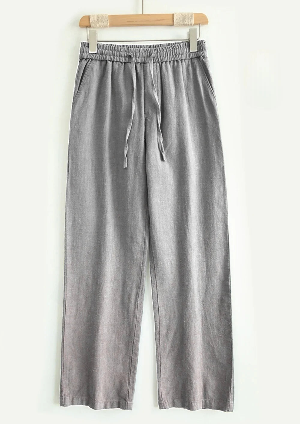 Summer Men's High-Grade Linen Pants Loose Comfortable Breathable Fashion Solid Color Casual Straight Leg Cotton Hemp Trousers