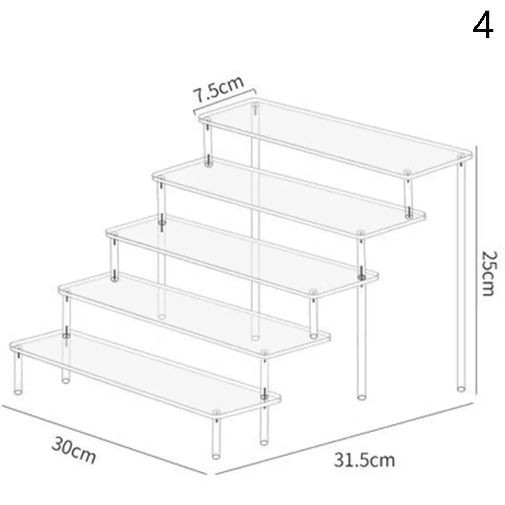 Home Multi Layer Ladder Storage Rack Handmade Blind Box Doll Display Rack Cosmetics Wallet Jewelry Trapezoidal Display Rack