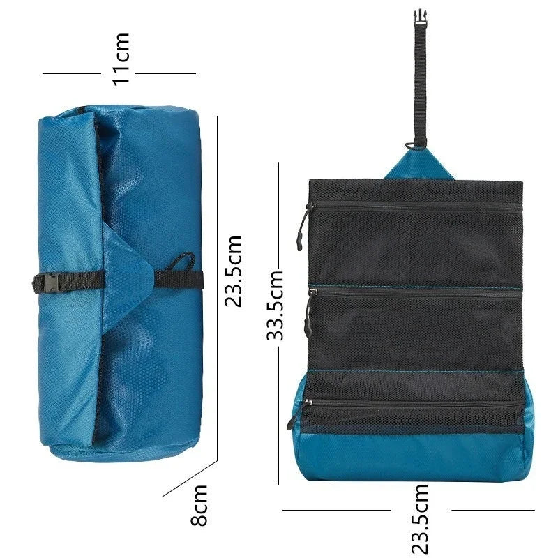 Multi-Functional Men's Travel Toiletry Bag: Compact Foldable Waterproof Organizer for Business Trip Camping Gear