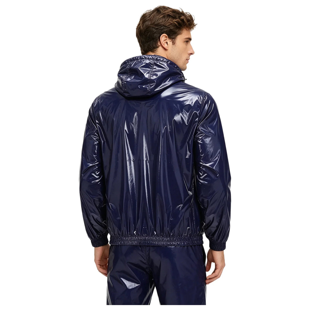 Mens Waterproof Hooded Jacket Tops Breathable Raincoat Waterproof Windproof Outdoor Biking Fishing Jacket Hood Outerwear