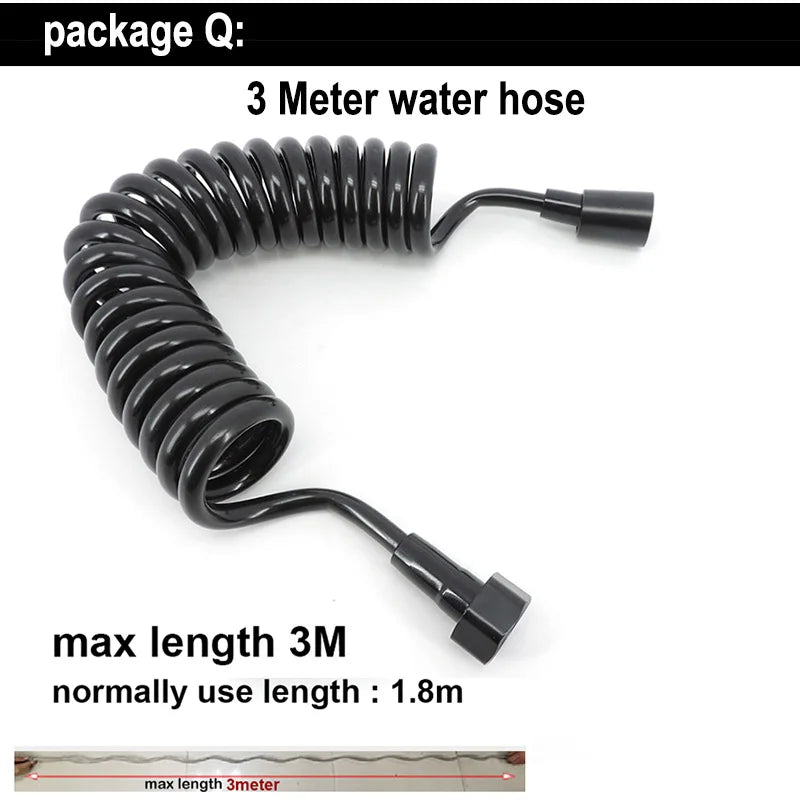 Handheld Black Toilet wash Bidet Faucet Spray Gun Sprayer shower head Anal cleaning washer WC Bathroom water valve hose holder
