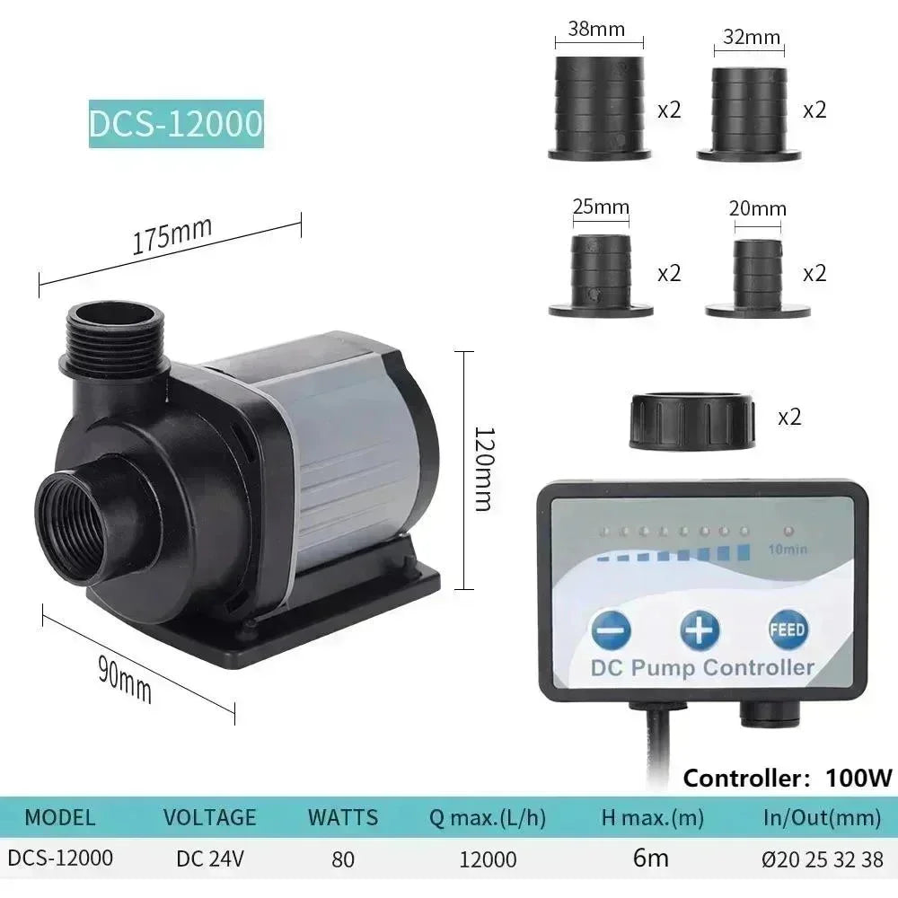 100-240V 80W 12000L/h Jebao DCS-12000 Fish Tank Submersible Pump Flow Adjustable Freshwater Pump Variable Frequency Water Pump