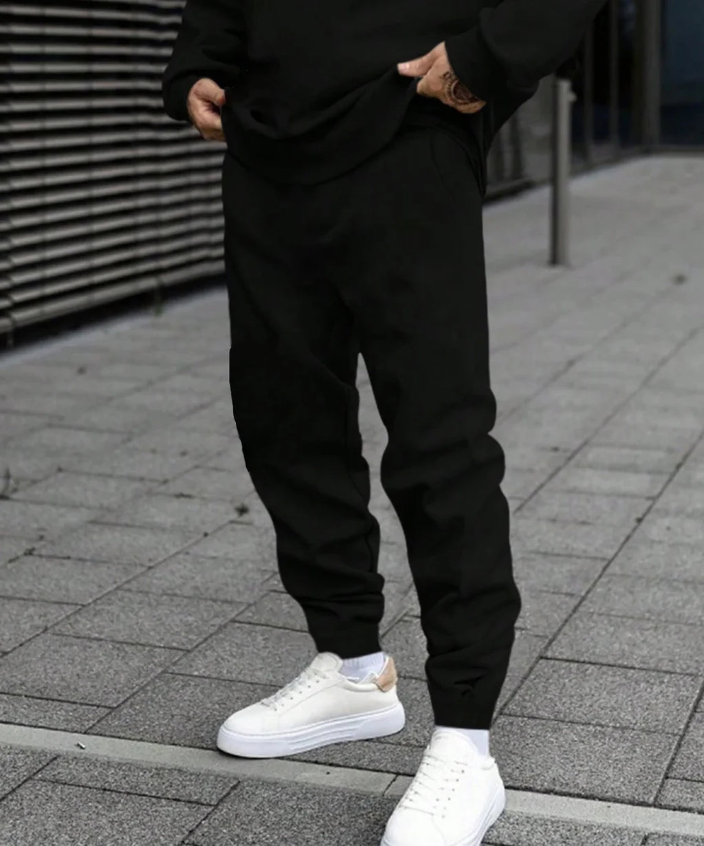 Mens Tracksuit Solid Color Sweatshirt Casual Sports Jogging Clothing Hip Hop Autumn Winter Sportswear Single Piece Tops Pants