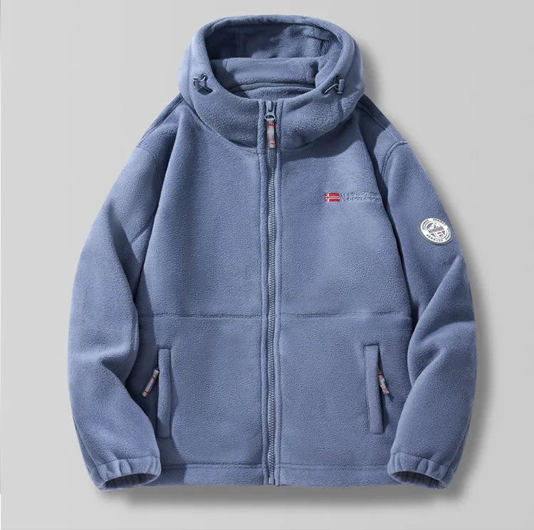 New Winter Men Hooded Polar Fleece Jackets Warm Coats High Quality Men Outdoors Winter Coats Fashion Loose Down Jackets Size 3XL