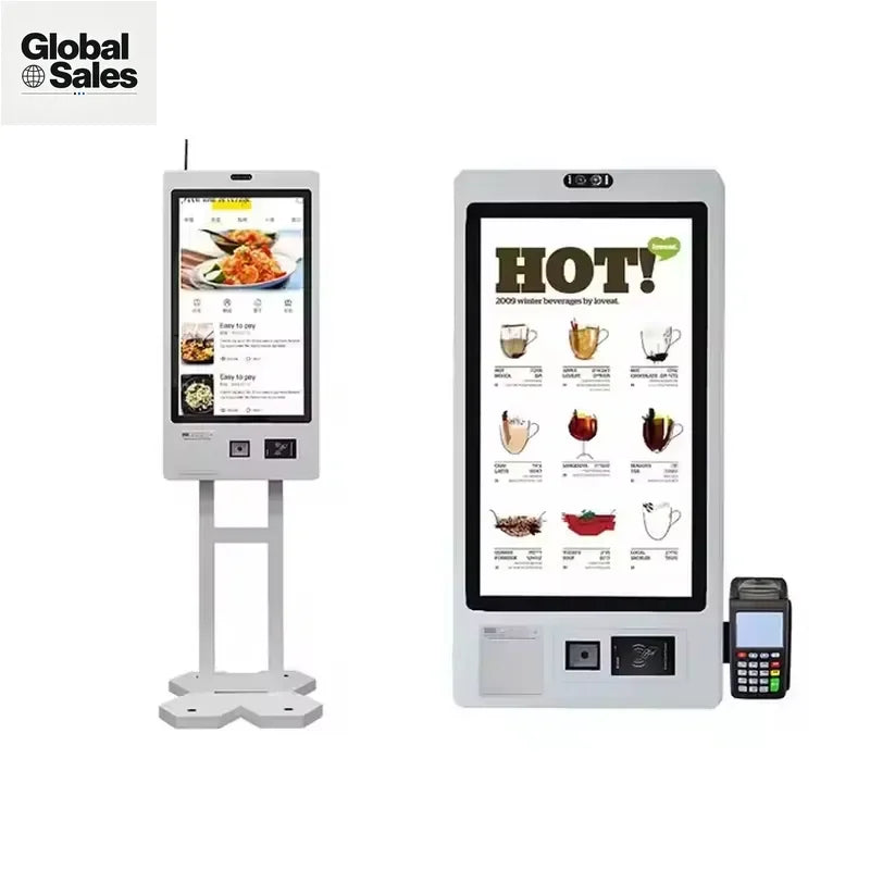 21.5 Inch 32 Inch Touch Screen Self-Service Order Payment Kiosk POS System with Animation for Restaurant and Shopping Mall