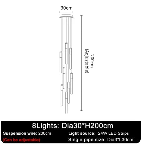 Modern Staircase Long Ceiling Chandelier LED New Lustre Living Room Lighting Kitchen Home Decoration Lamp Pendant Light