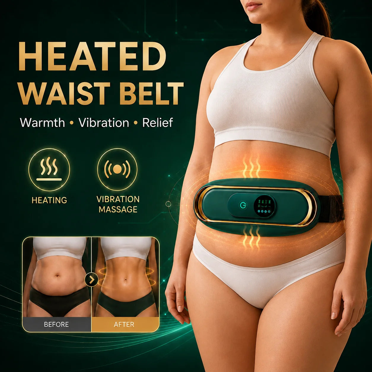 Slimming Machine for Women, Electric Abdominal Fat Burner, Anti-Cellulite Massage Belt, Body Shaping & Belly Fat Removal