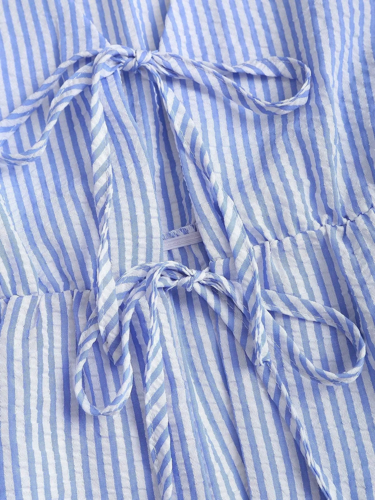 Spring/Summer Solid-Color Striped Set: Casual Tank Top, Tie-Front Tank Top, and Loose-Fit Tie-Front Solid-Color Pants