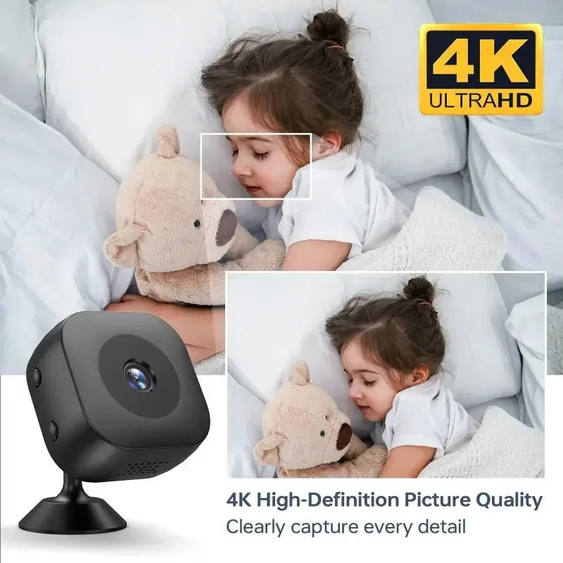 4K Mini Security Camera Full Color Night Vision High Definition WiFi Monitor Waterproof Motion Detect Surveillance Smart Home