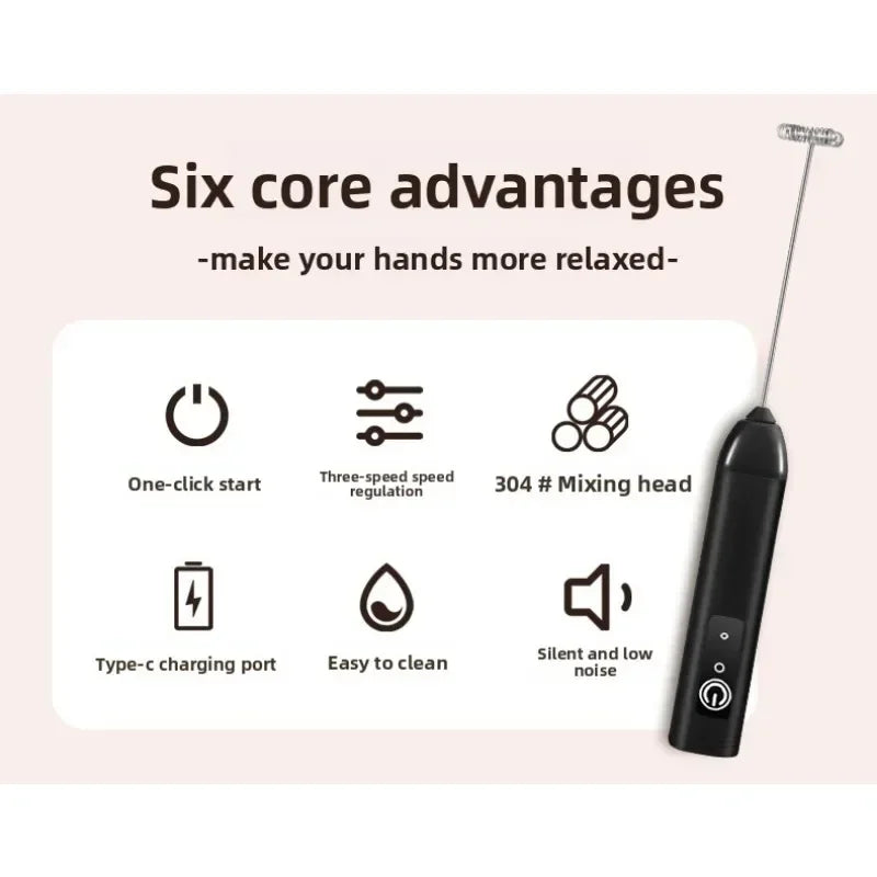 Electric Coffee Milk Frother Handheld Egg Beater Foamer Coffee Maker Electric Blender Mixer Mini Portable Blender Kitchen Tool