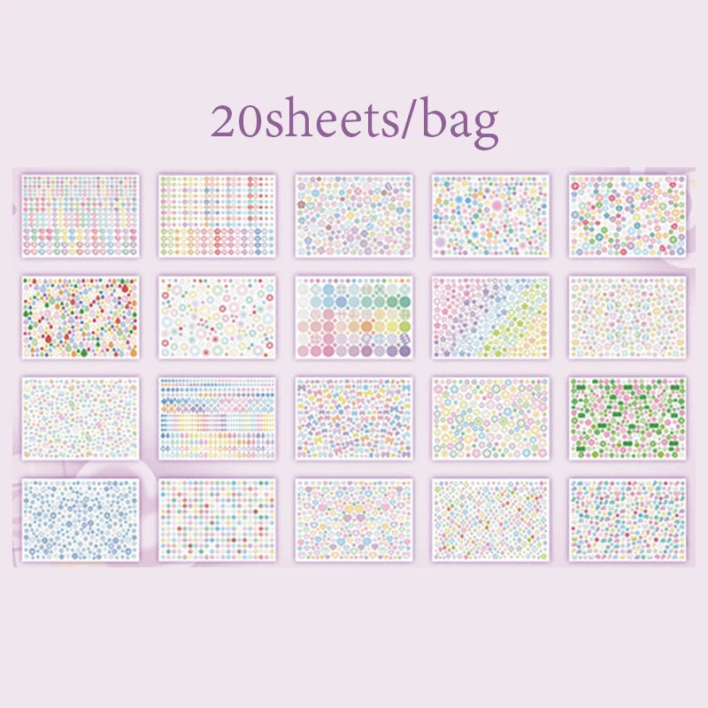 2 Types, 20 Sheets Per Pack, Star Date Series, Star Creative Sticker Book, Handbook, DIY Scrapbook, Picture Book C