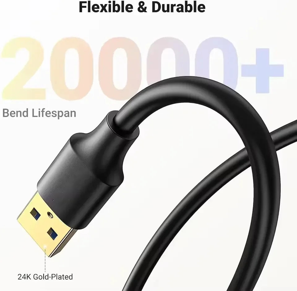 USB Extension Cable USB 3.0 2.0 Extender Cord for Smart TV SSD Xbox One Laptop PC Fast Speed USB 3.0 Cable Extension 1m 2m 3.0m