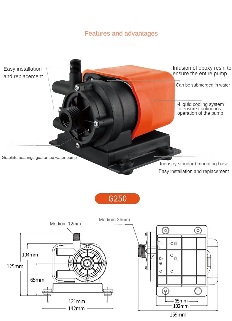 1pcs SEAFLO 500GPH 115V 220V 230V Marine Air Conditioner Magnetic Drive Water Circulation Pump
