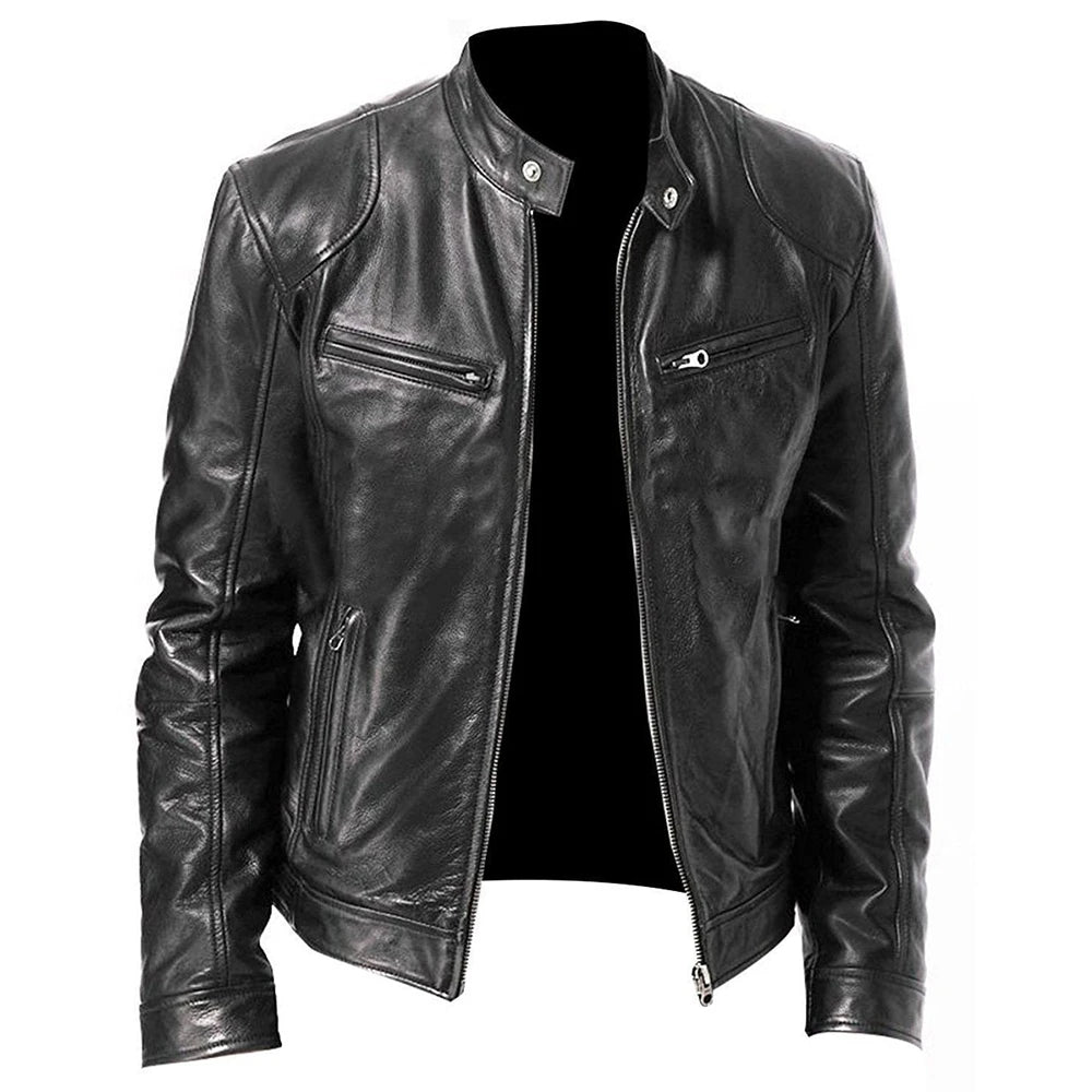 Men Retro Motorcycle Jacket PU Leather Motocross Jacket Chaqueta Moto Spring Autumn Motorbike Riding Jacket Protective Gear