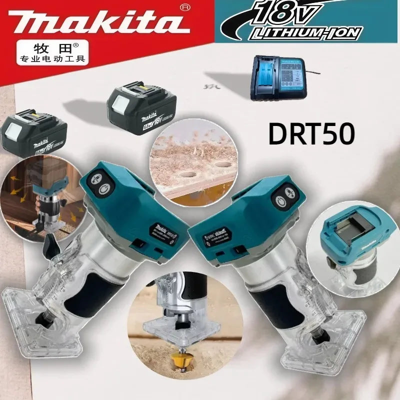 Makita DRT50 18V LXT Cordless Trimmer, Brushless Motor, Professional Rechargeable Slotting and Milling Tool,Edge trimmer
