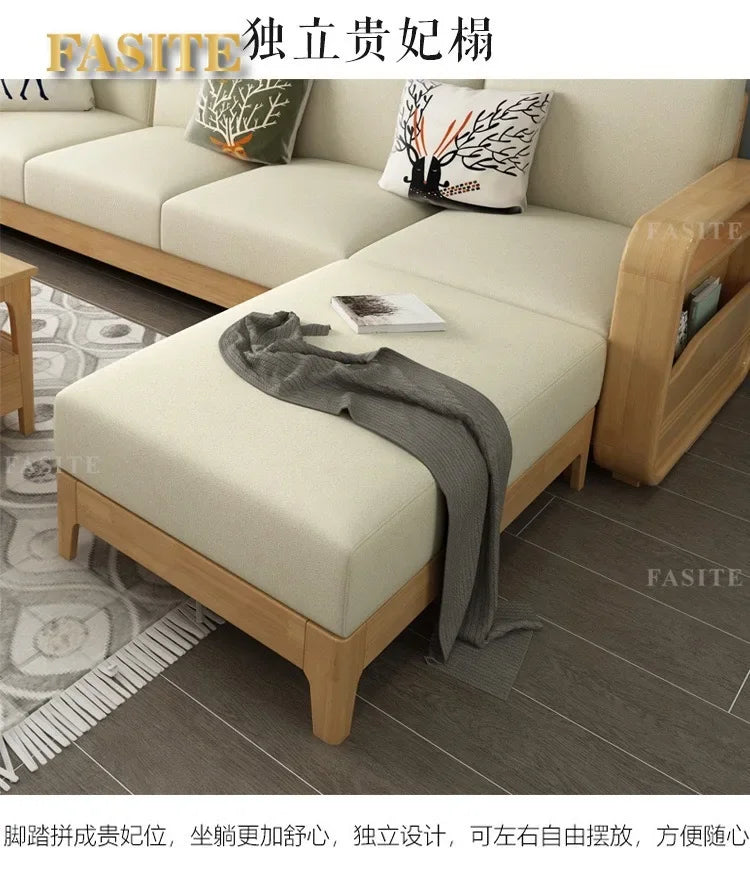 Furniture Nordic Solid WooWooden Living Room Simple sehold Turning Divan Small Apartment