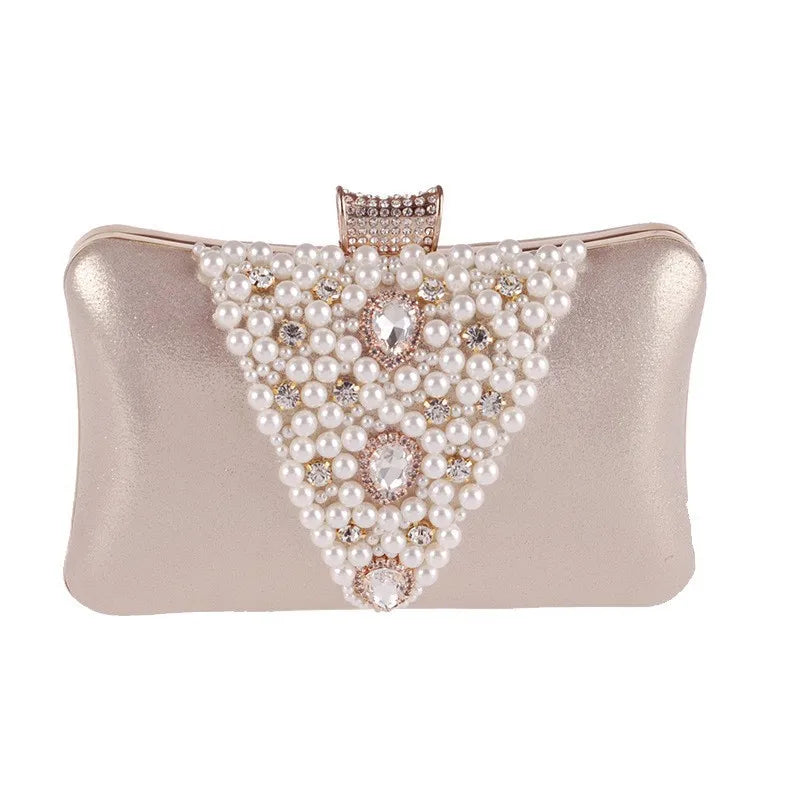 Women's Diamond Dinner Bag Portable Party Banquet Pearl Cheongsam Dress Fashion Rhinestone Handheld Clutch Bag Bolsas Grife Luxo