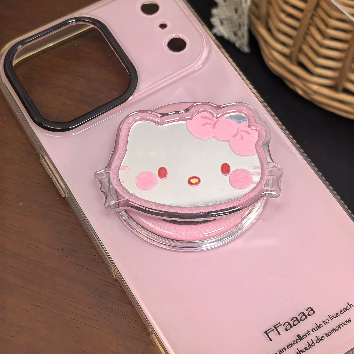 Korean Hello Kitty Makeup Mirror For MagSafe Magnetic Bracket Phone Grip Tok Griptok For iPhone 18 17 Accessories Bracket Ring