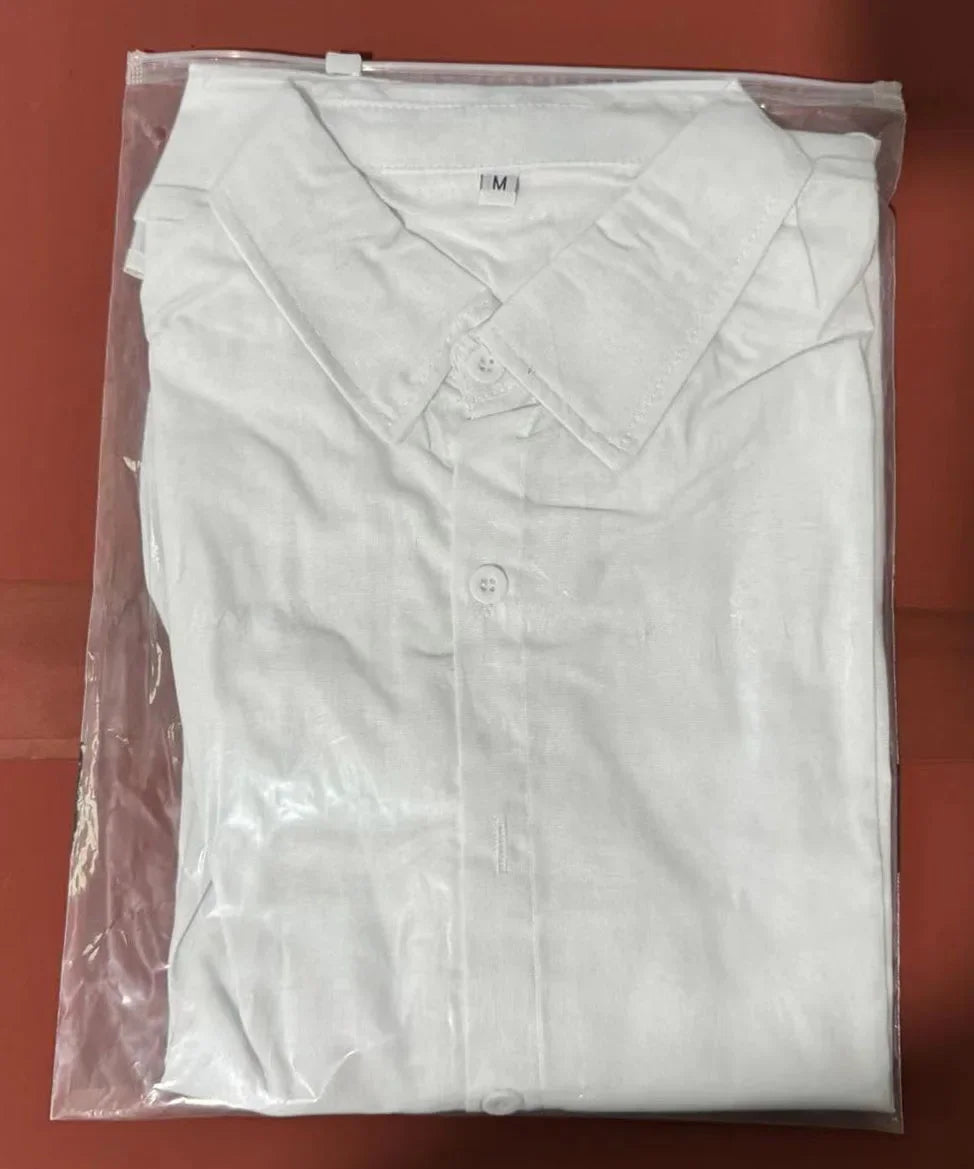 Large Size Cotton Blend Hot Selling Men's Long Sleeved Lapel Shirt Summer Solid Color Stand Up Collar Casual Beach Style