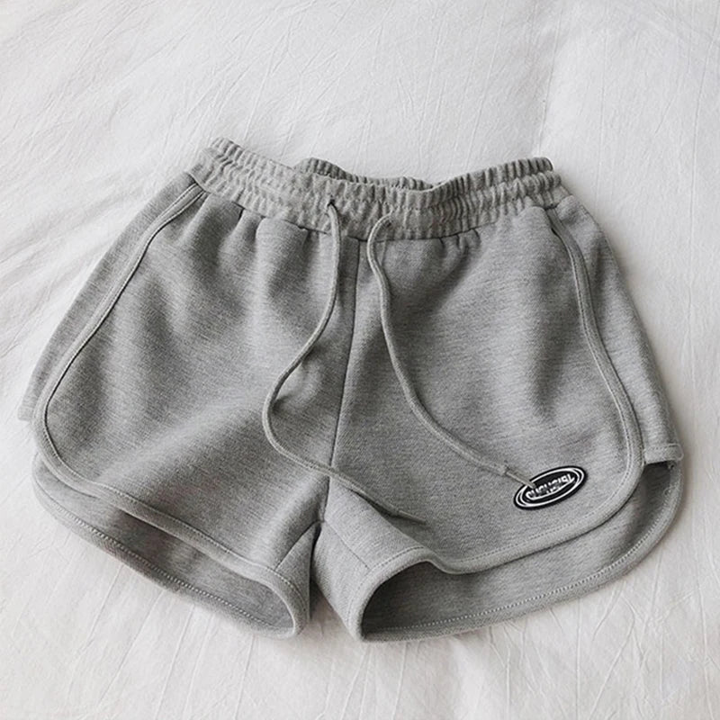 SMVP 2026 Women Casual Drawstring Sports Shorts Thin High Waist Yoga A-line Shorts Loose Women Running Straight Trousers Summer