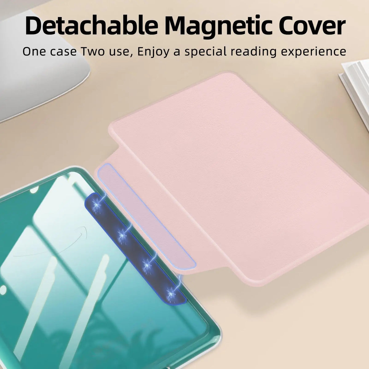 Magnetic Detachable Case for 6" Kindle (11th Gen 2022/2024) - Slim Lightweight PU Protective Cover, Auto Wake/Sleep