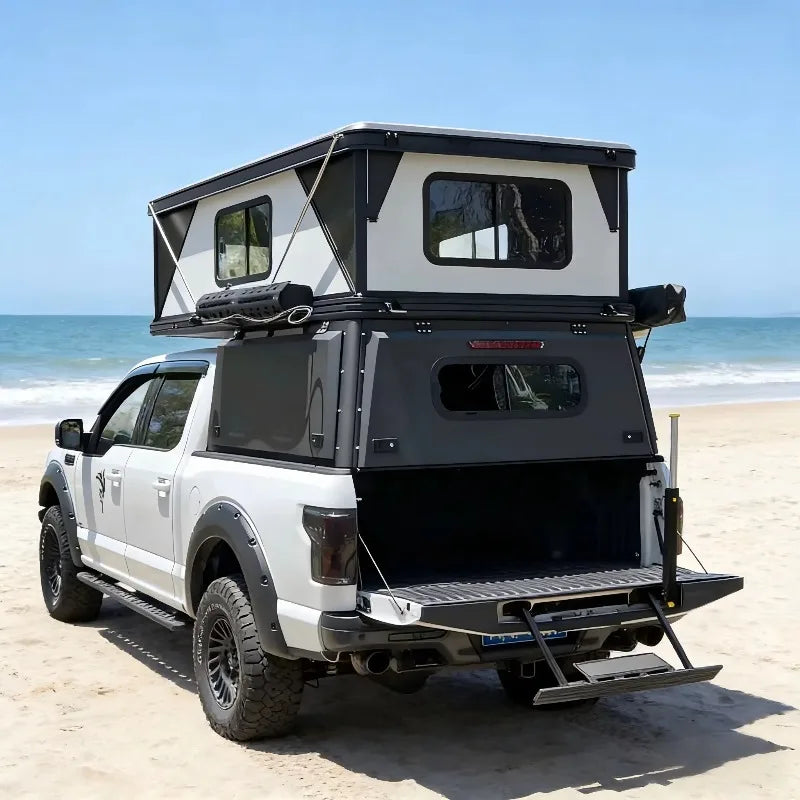 Truck Camping Cabin, Fully Equipped Pop-up Camping Cabin with Shower, Kitchen, Bed, and Storage, Suitable for Outings and Travel
