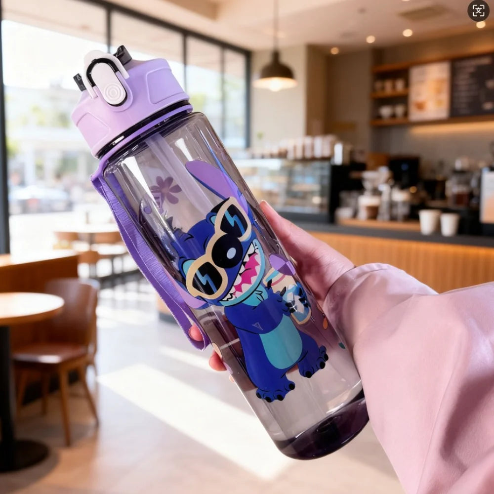 3D Printed Cartoon Pattern Water Bottle, Durable Reusable, Adorable & Fun, Lightweight Sturdy Plastic Cup Ideal for Travel Cute