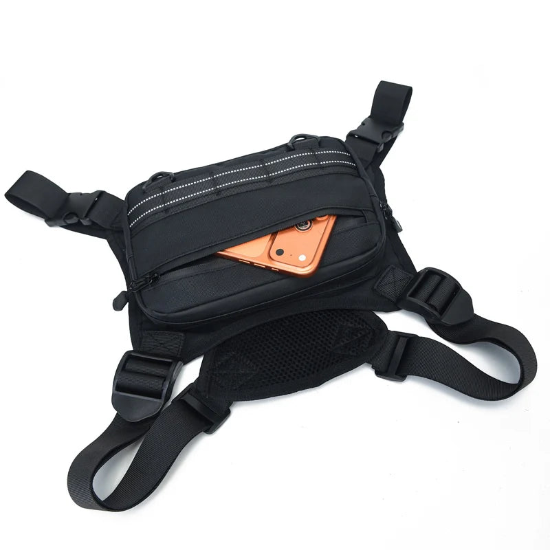 Outdoor Sport Chest Bag Unisex Cycling Bag Hiking Marathon Chest Rig Bag Lightweight Running Vest Backpack Travel Storage Pocket