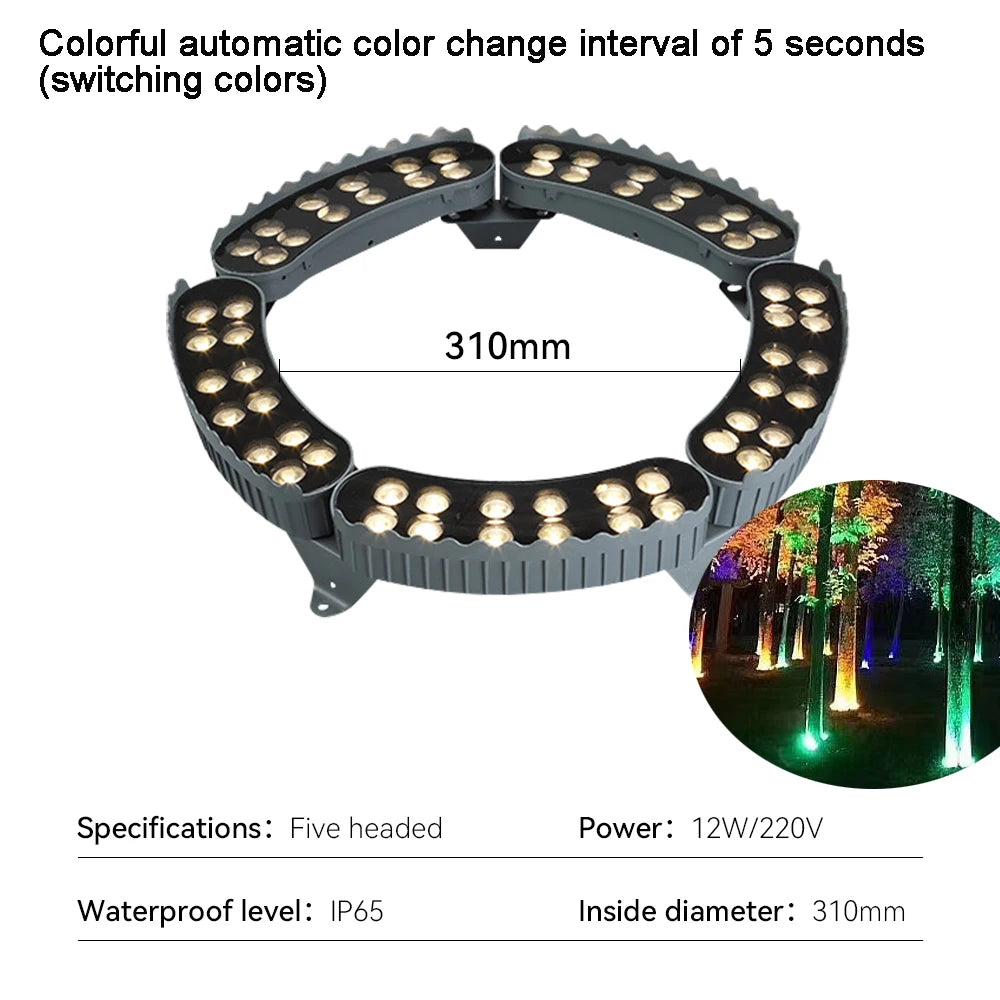 1/5 Packs LED Lawn Spotlight Tree Hugging Light 220V Outdoor IP65 Landscape Decor Light Garden Path Courtyard Sidewalk Patio
