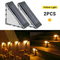 Outdoor Solar Step Lamp Two-tone Triangle LED Lights Waterproof Auto on Decoration Deck Lantern for Patio Yard Driveway Porch