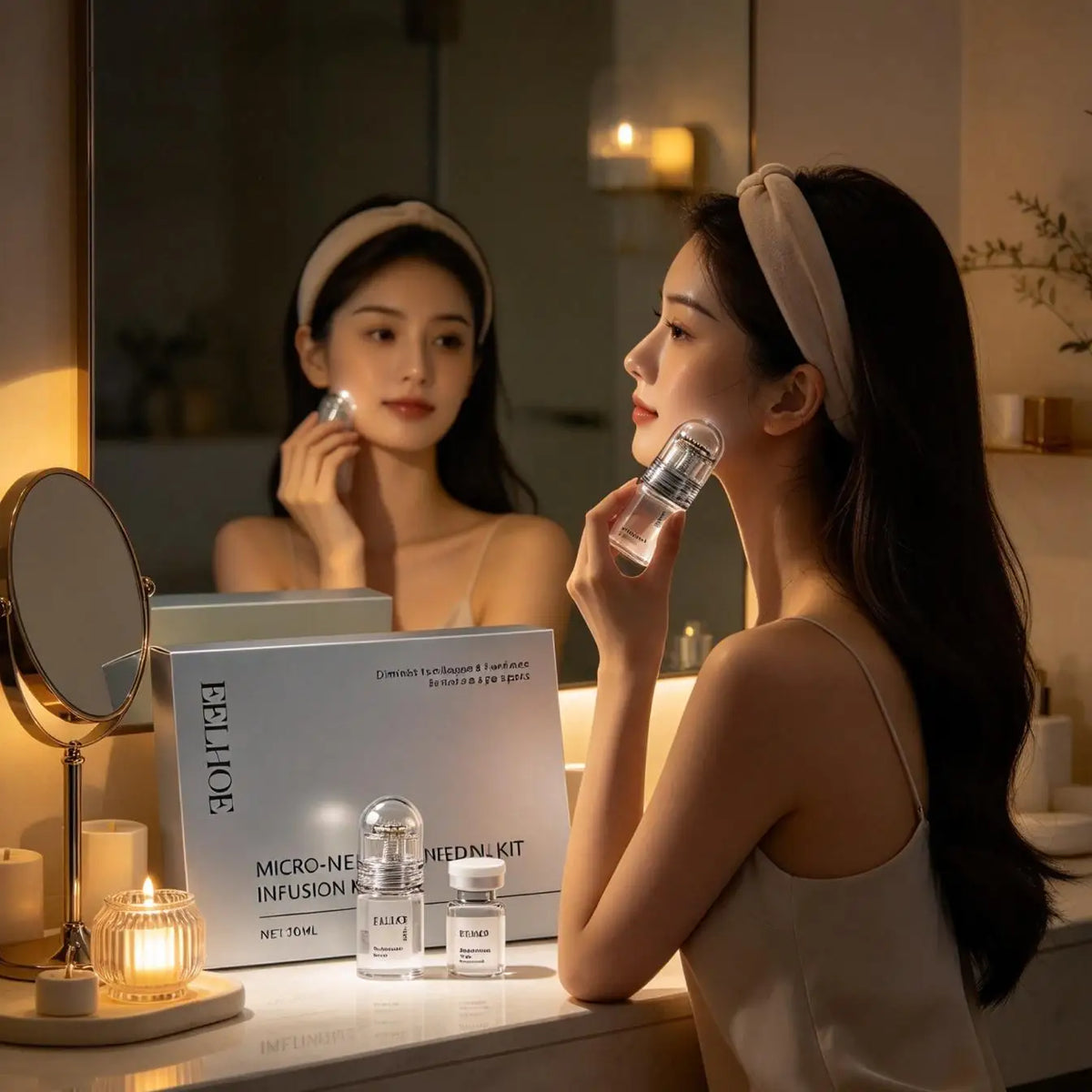 EELHOE Micro Infusion Peptide Serum Anti-Wrinkle Firm Skin Elasticity Enhancement Hydrating Hyaluronic Acid Pore Refining Serum
