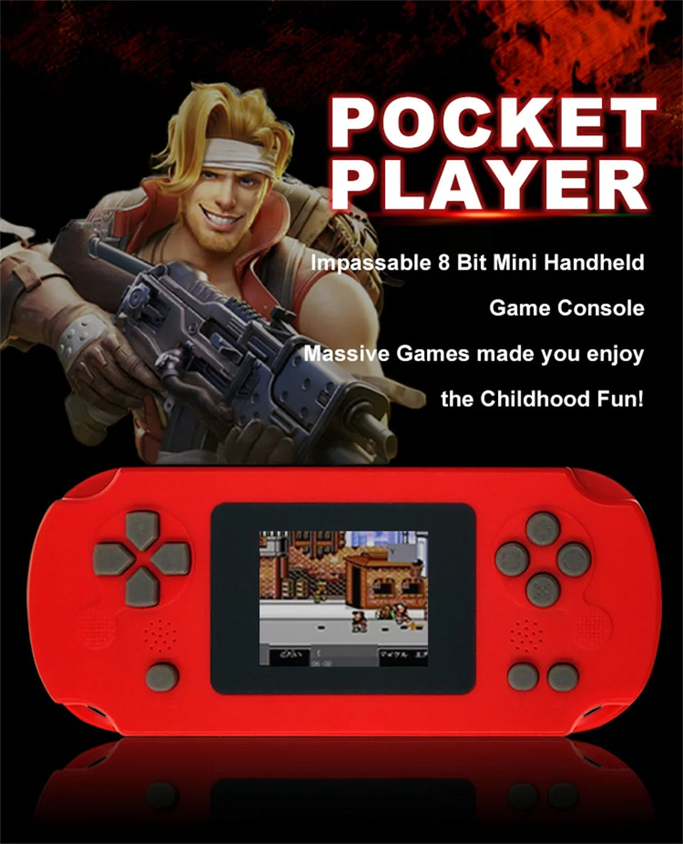 GAMINJA GC31 Retro Mini Handheld Video Game Console Portable TFT Color Screen 8Bit Game Player Built-in 128 Games