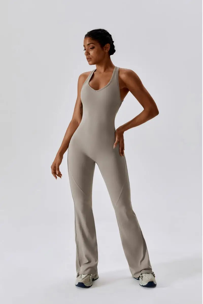 Summer Sport Yoga Jumpsuit Dance Traning Bell Bottoms One-Piece Clothes for Women  Sport Set Women Workout Clothes for Women
