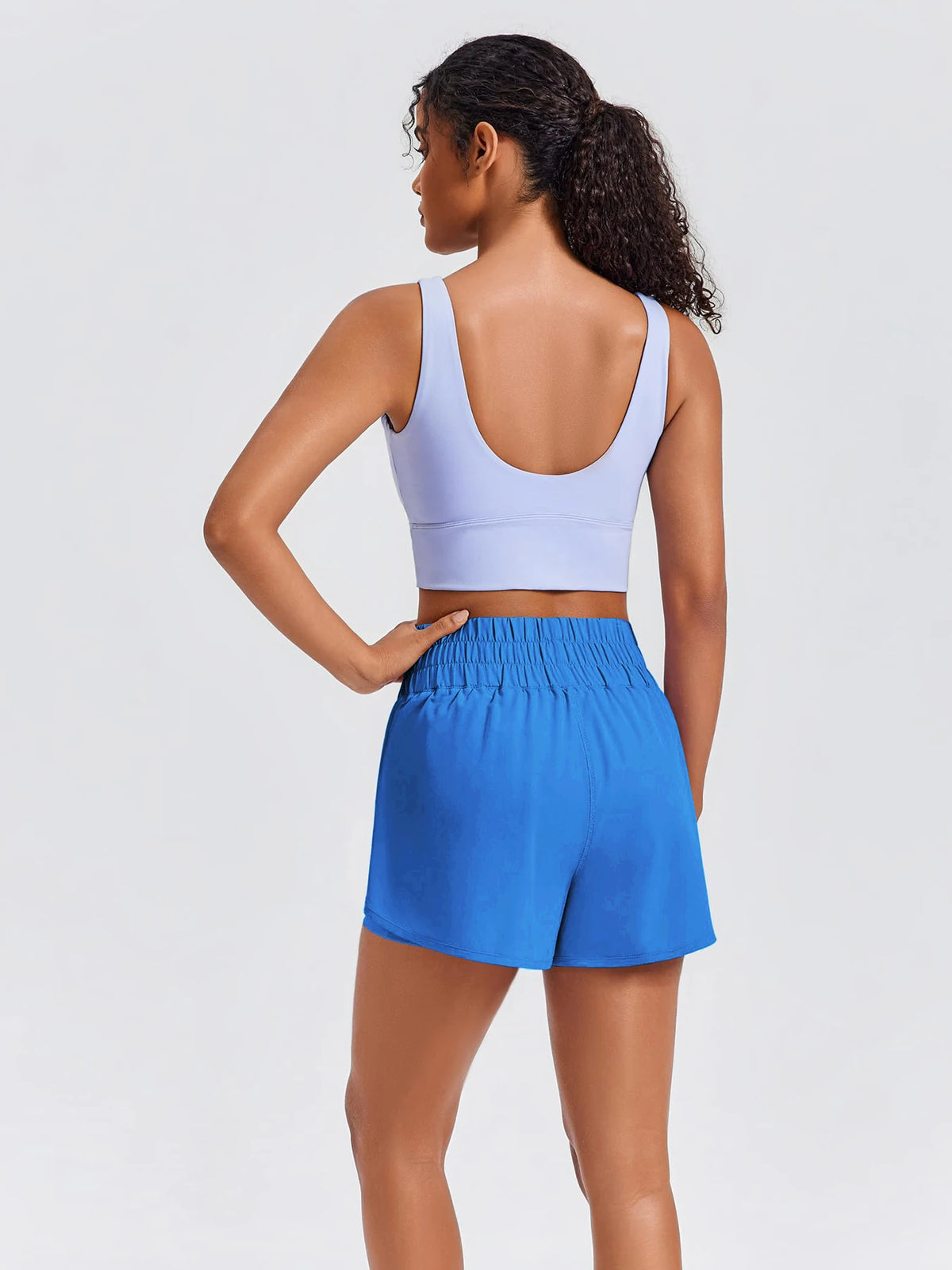 Women's High-Waisted Yoga and Running Fake Two-Piece Shorts with Anti-Exposure Design, Slimming Effect for Gym Use