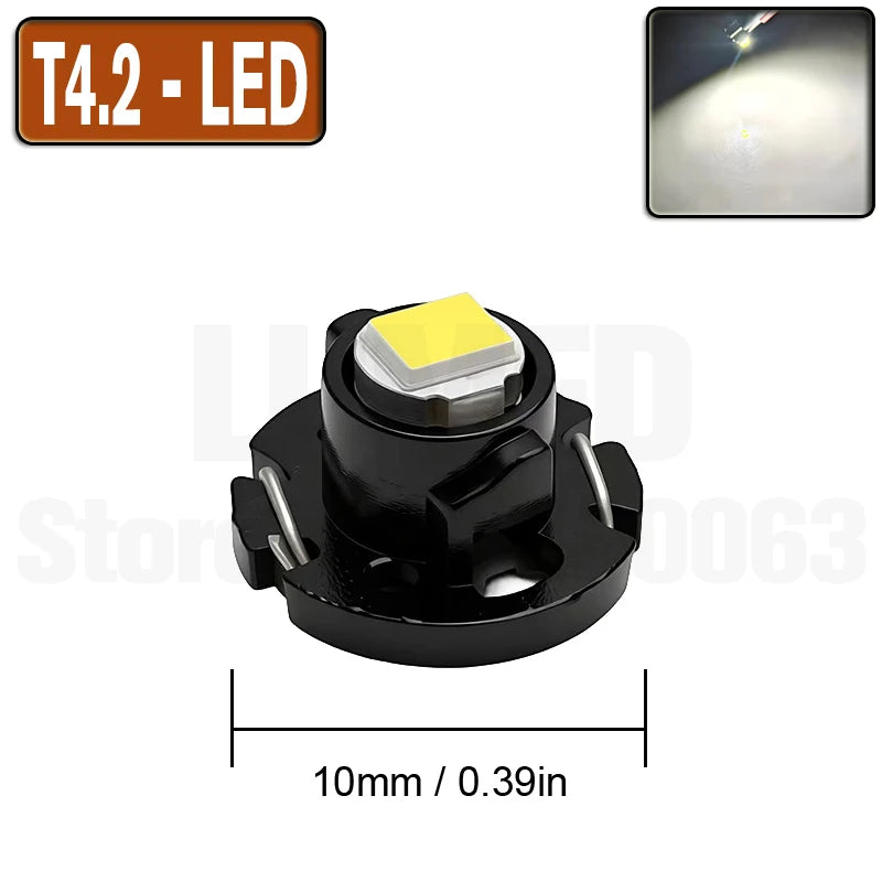 10pcs T3 T4.2 T4.7 T5 LED Car light Bulb Luces LED Para 1 LEDs 2835 5050 SMD Auto Interior Side light
