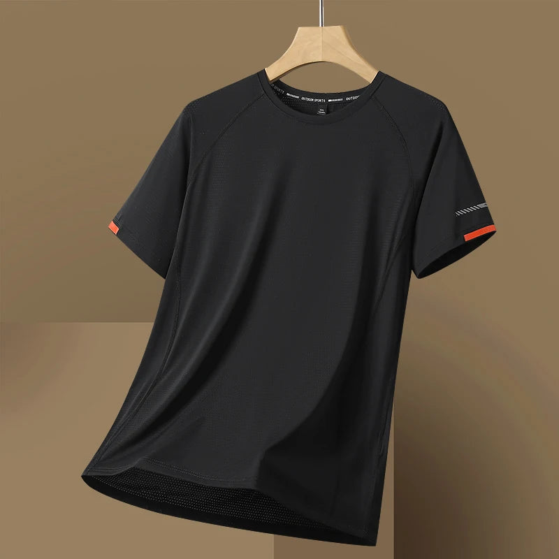 For 2025 Summer T Shirt Fashion Short Sleeves Quick Dry Running Casual Men'S T-Shirts Oversize 7XL 8XL Top Tees Tshirts
