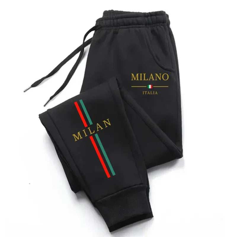 2026 Hot Sale Milan City Printed Jogger Pants Men Women Autumn Winter Casual High Quality Outdoor Running Sports Casual Pants