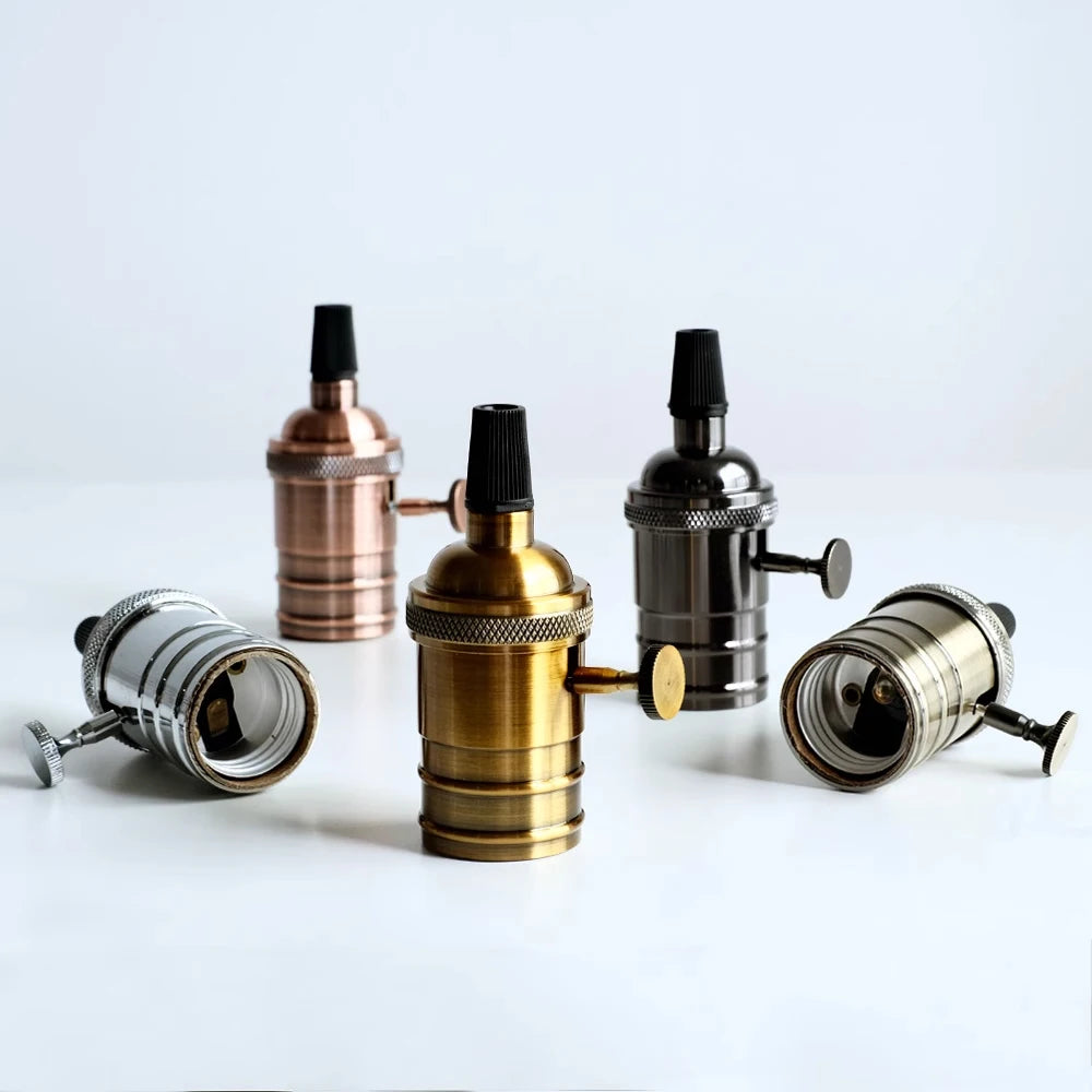 Lamp Holder Vintage Edison bulb E26 E27 Base Screw Bulb base Aluminum Light 110V 220V Socket Industrial Retro Pendant Lampholder