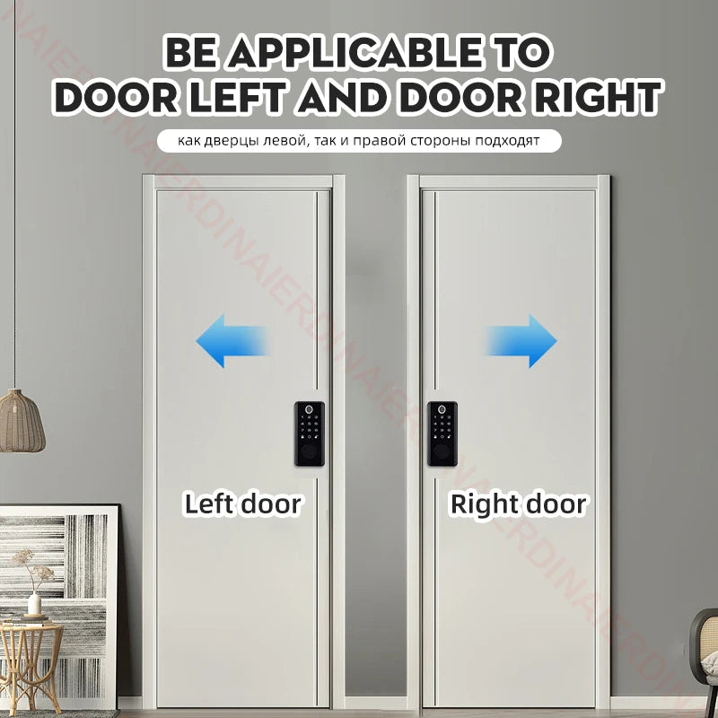 NAIERDI Smart Door Lock Tuya Fingerprint Keyless Entry Door Lock Anti-theft Security Digital Electronic Locks Door Hardware