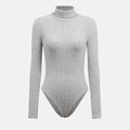 Gtpdpllt Women Fall Winter Ribbed Knit Bodysuit Turtleneck Long Sleeve Slim Fitted Stretchy Bodysuits Tops Casual Basic Rompers