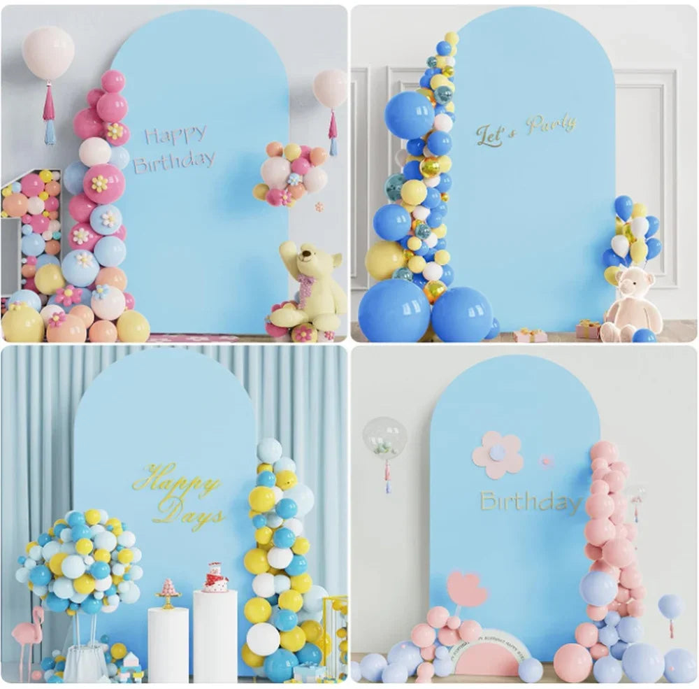 Mehofond Custom Arch Backdrop Cover Wedding Birthday Party Baby Shower Background Engagement White Decoration Photo Double-sided
