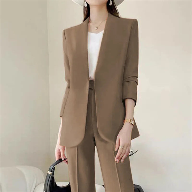 Fashion 2 Piece Sets Women Outfits Spring Autumn New in Korean Pants Sets Commuter Elegant Suit Coat 2 Piece Sets Women