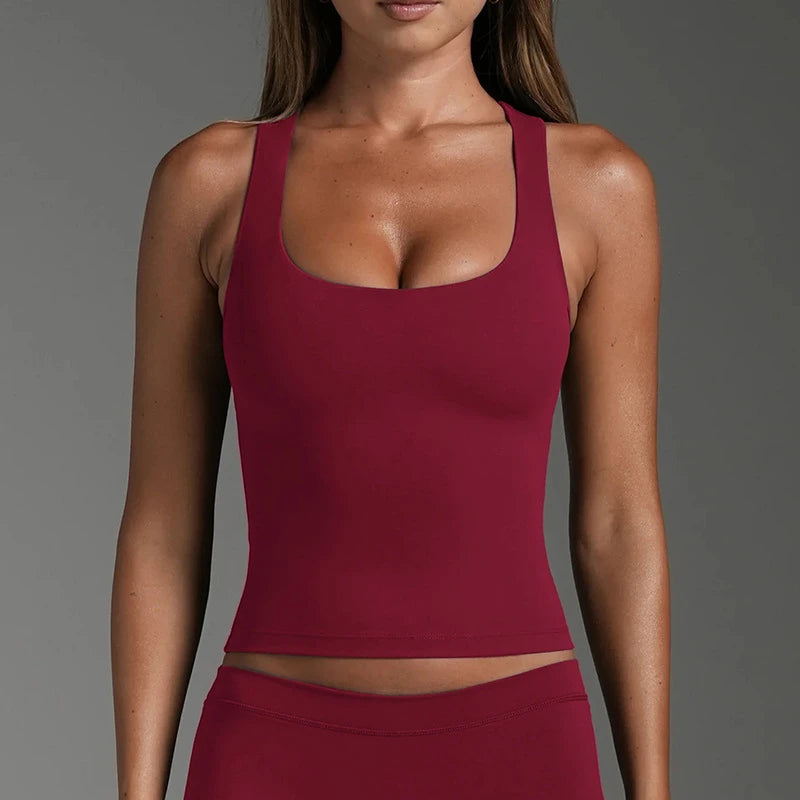 Women Racerback I Back Sports Tank Top Slim Quick Dry Moisture Wicking Yoga Gym Running Fitness Outerwear Top