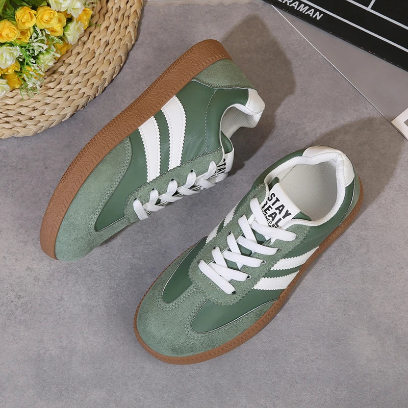 Contrast Color Casual Sport Shoes for Women 2025 Autumn Comfort Flat Sneakers Woman Lightweight Non Slip Walking Shoes Plus Size