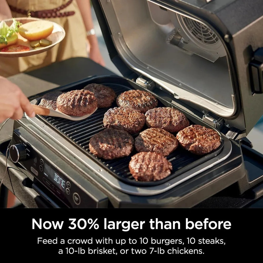 Ninja Woodfire ProXL 4-in-1 Outdoor Grill and Smoker for Electric Air Fryer Bake BBQ Grilling System for Camping Parties